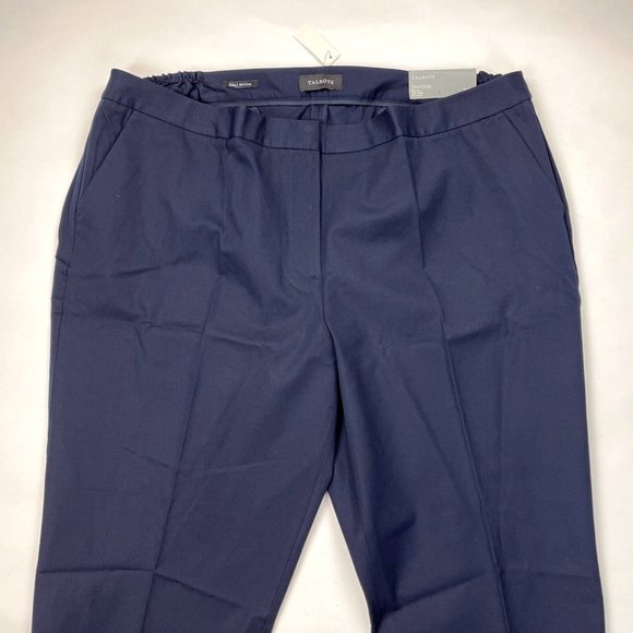 Talbots Slim Crop Pants Women 24W NWT $99 Stretch Cotton Elastic Waist Scallop - Picture 3 of 12